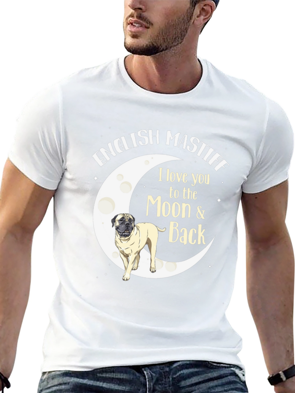 English Mastiff Moon & Back T-Shirt