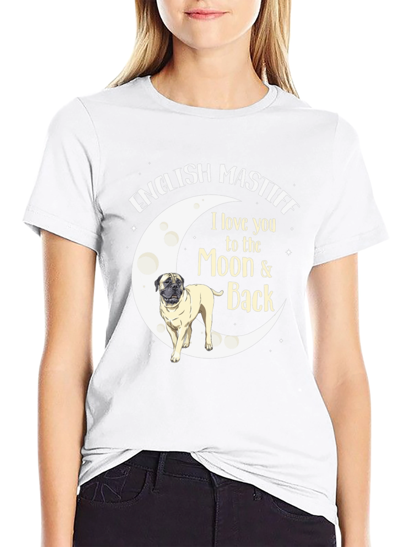 English Mastiff Moon & Back T-Shirt