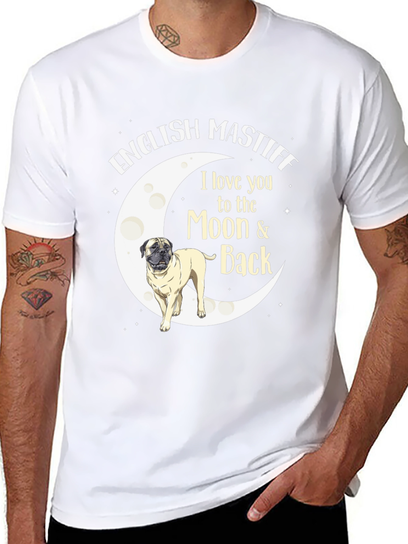 English Mastiff Moon & Back T-Shirt