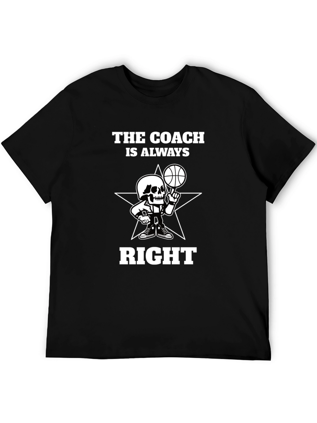 The Coach Is Always Right Black Graphic Tee