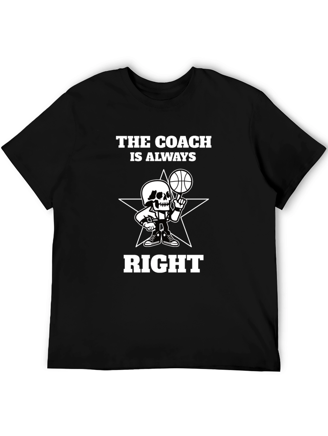 The Coach Is Always Right Black Graphic Tee