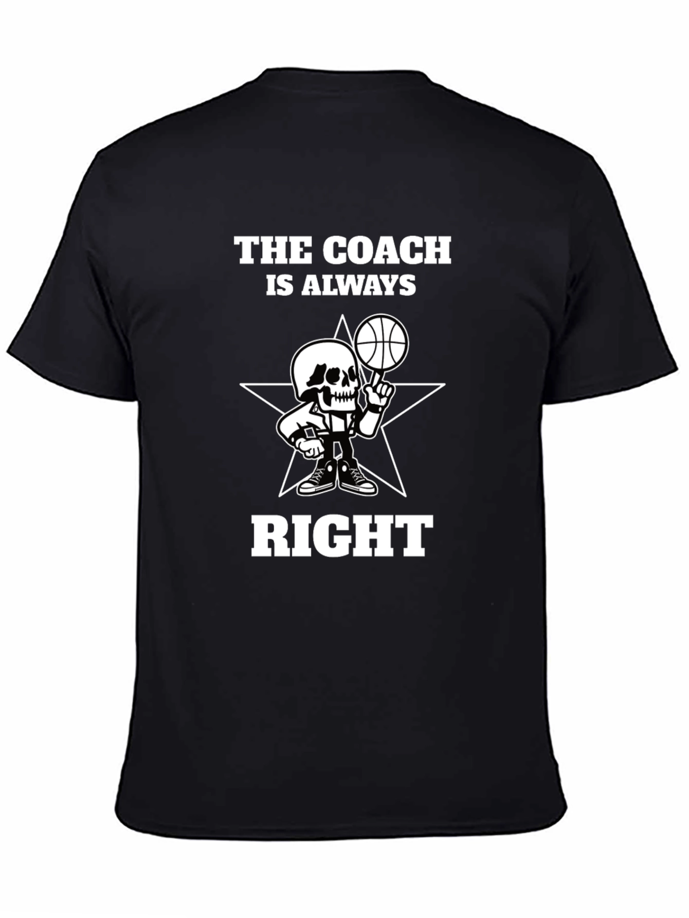 The Coach Is Always Right Black Graphic Tee
