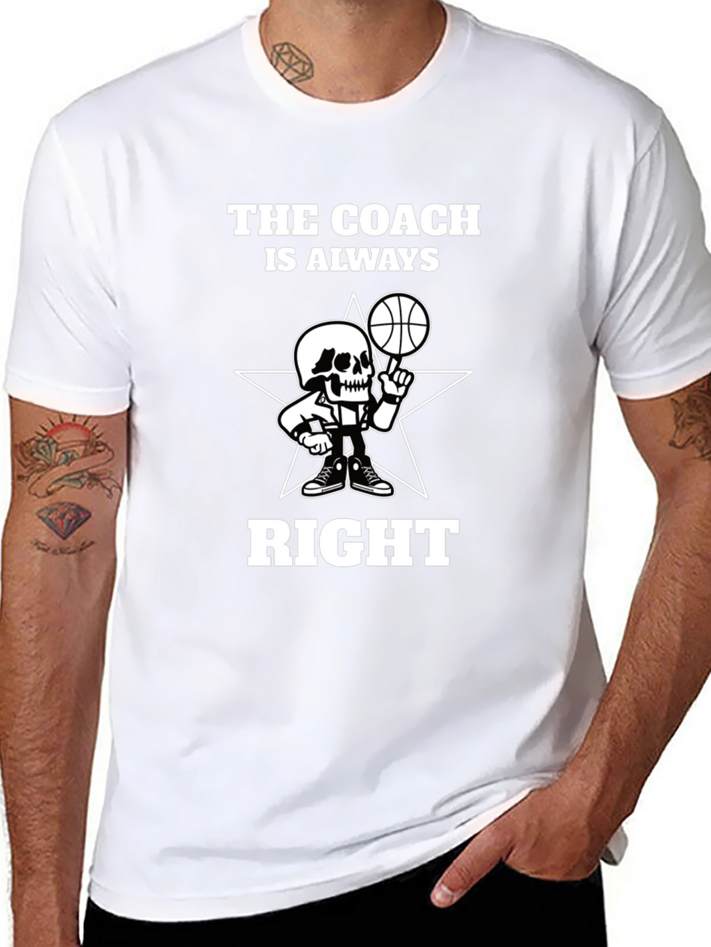 The Coach Is Always Right Black Graphic Tee