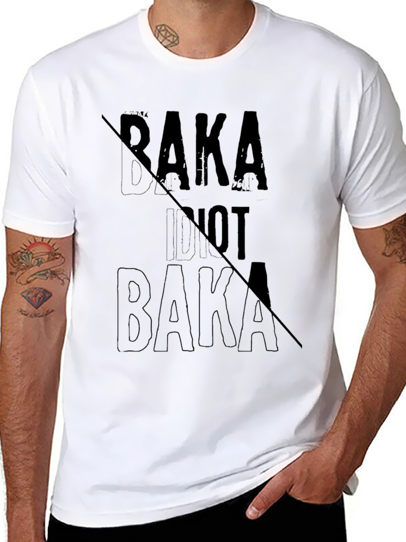 Baka Idiot Not Baka Graphic T-Shirt
