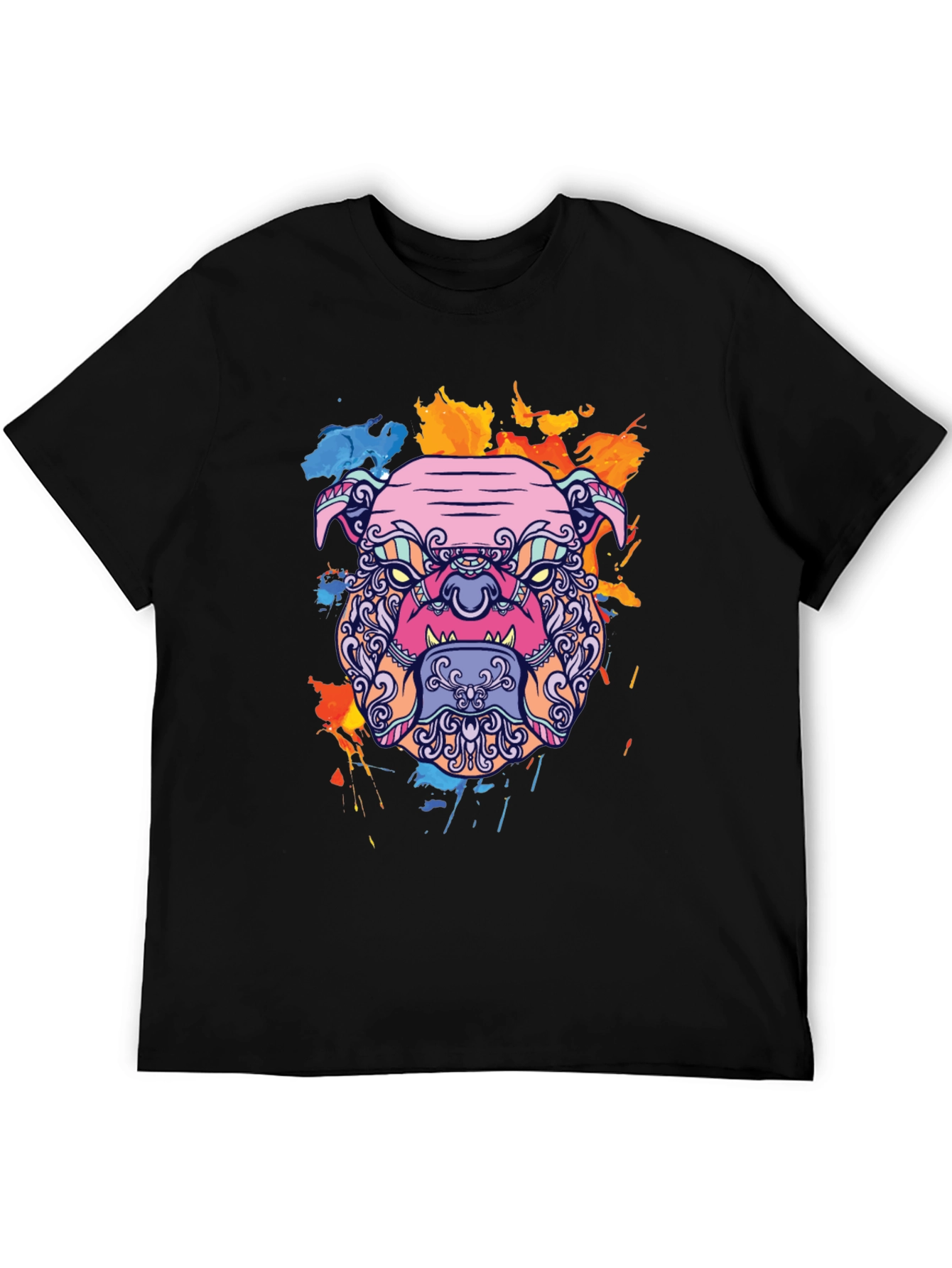 Bold Bulldog Graphic Tee - Artistic Print