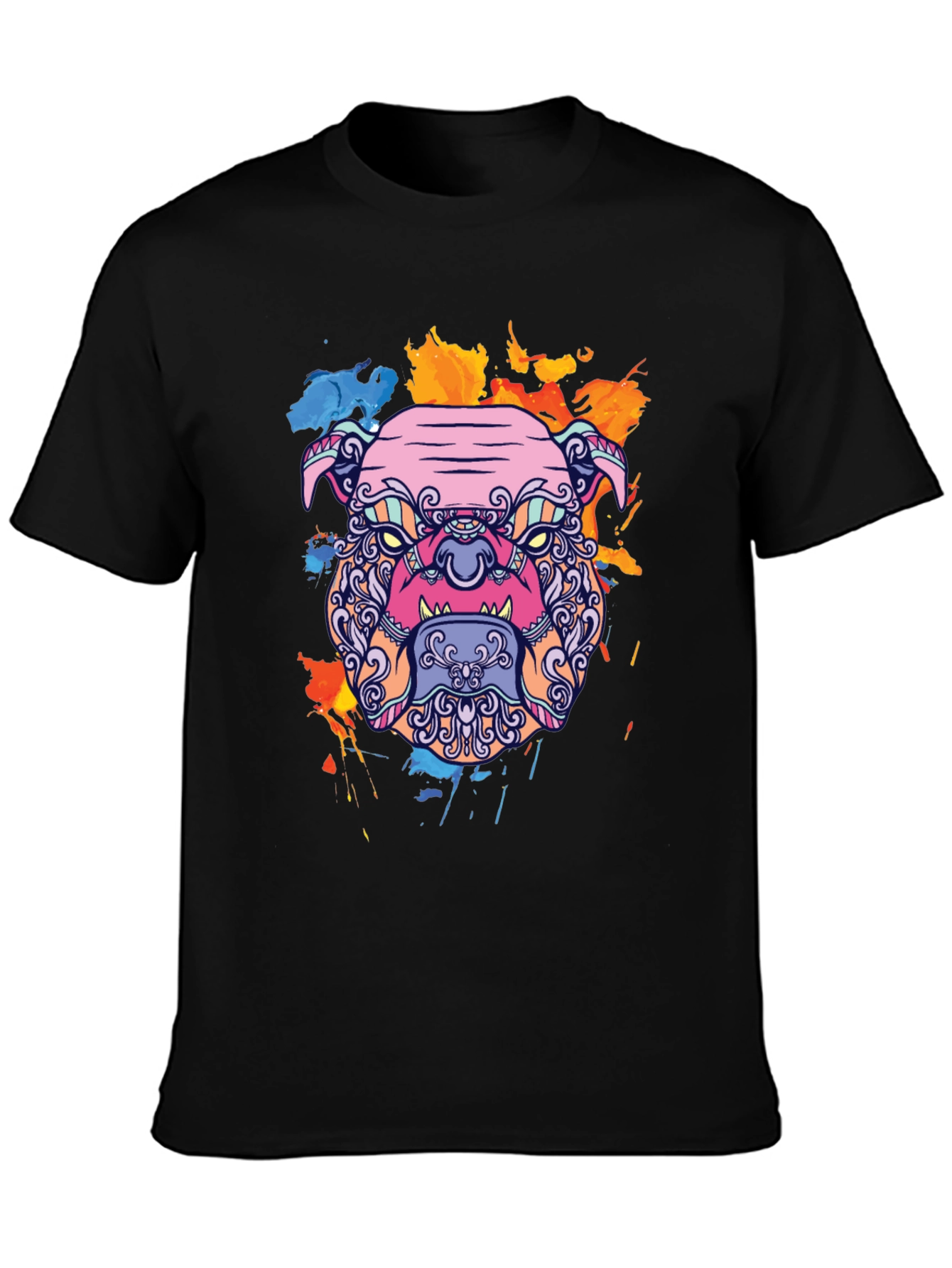 Bold Bulldog Graphic Tee - Artistic Print