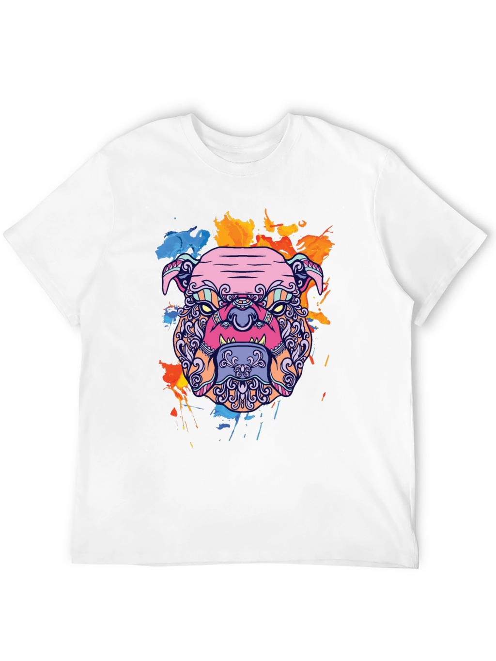 Bold Bulldog Graphic Tee - Artistic Print