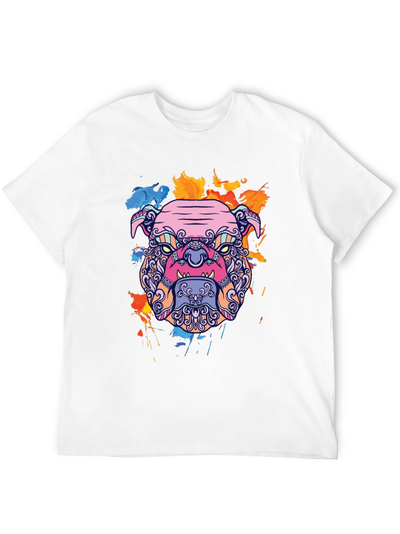 Bold Bulldog Graphic Tee - Artistic Print