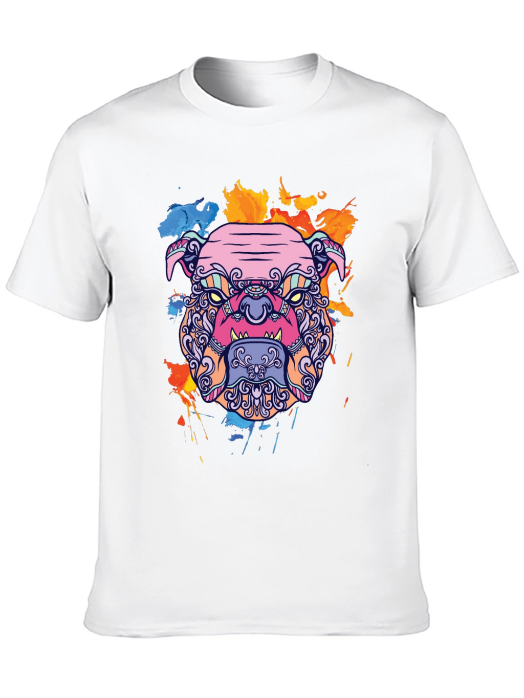 Bold Bulldog Graphic Tee - Artistic Print