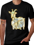 Geometric Goat T-Shirt - Black