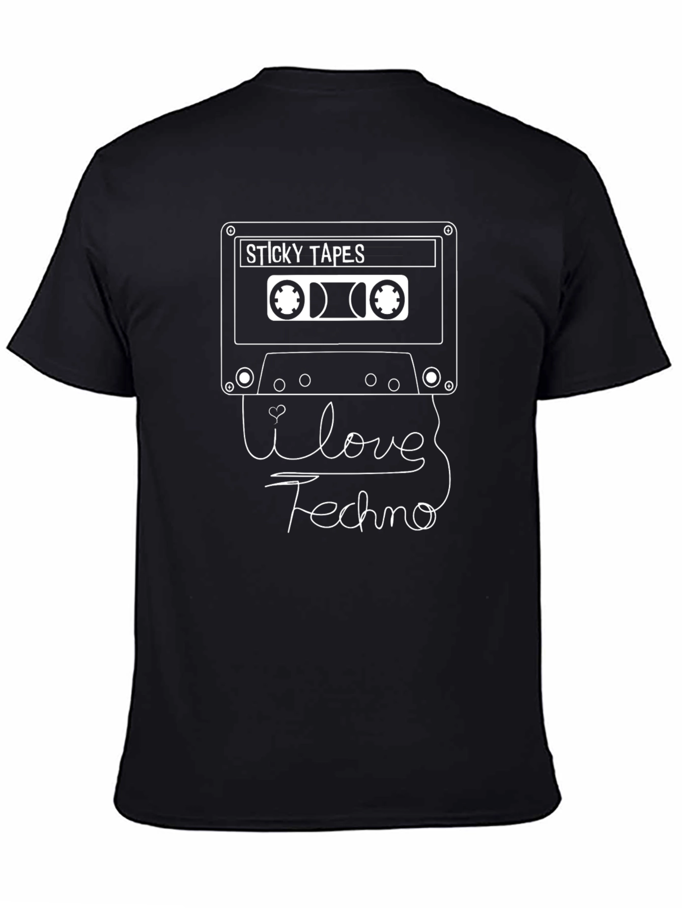 I Love Techno Black Graphic Tee