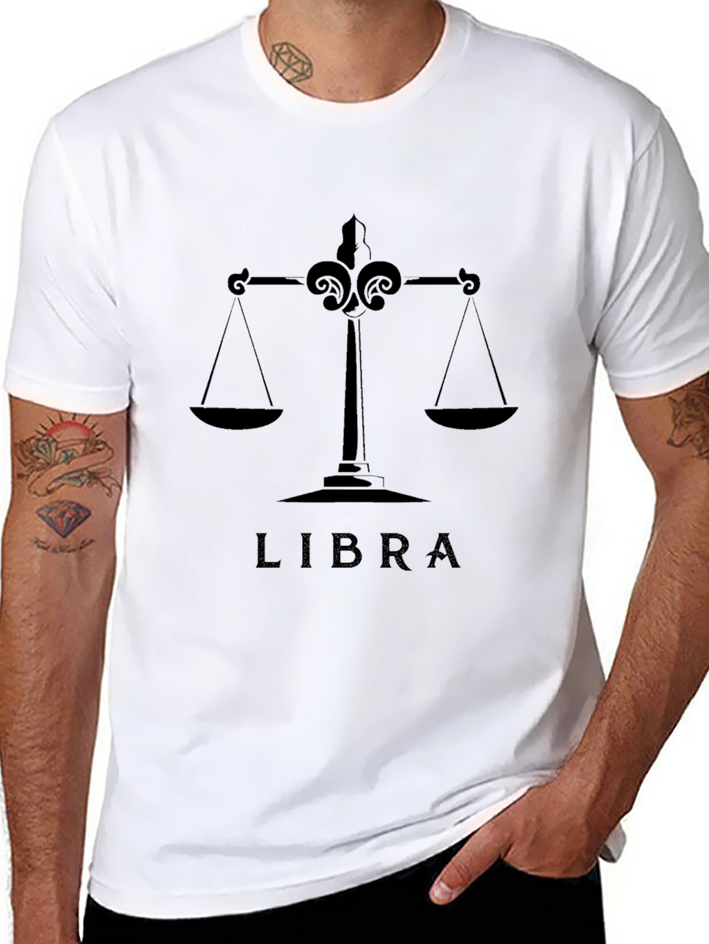 Libra Zodiac Sign Graphic Tee - Stylish Black T-Shirt