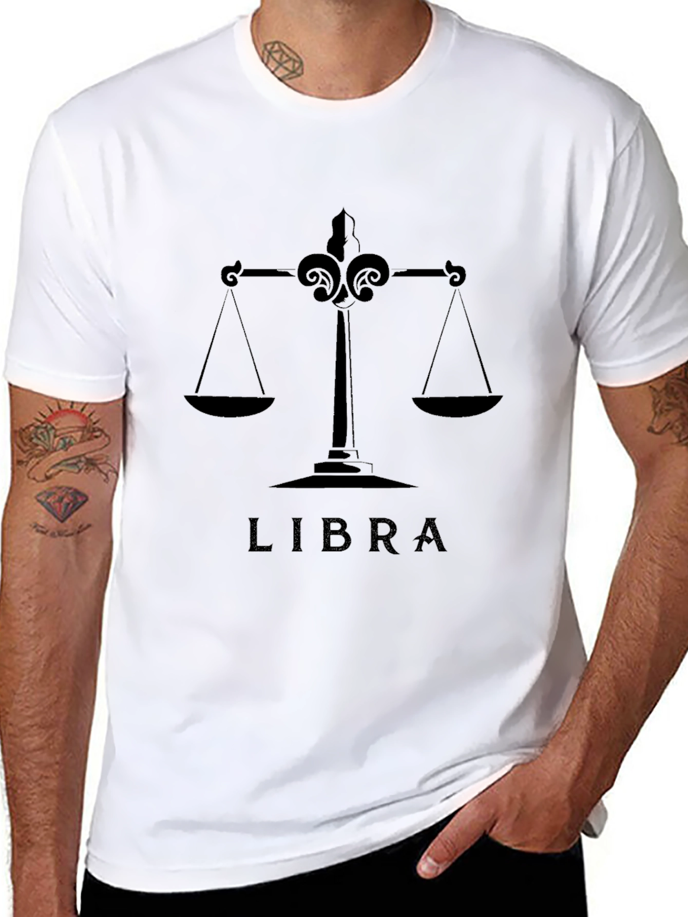Libra Zodiac Sign Graphic Tee - Stylish Black T-Shirt