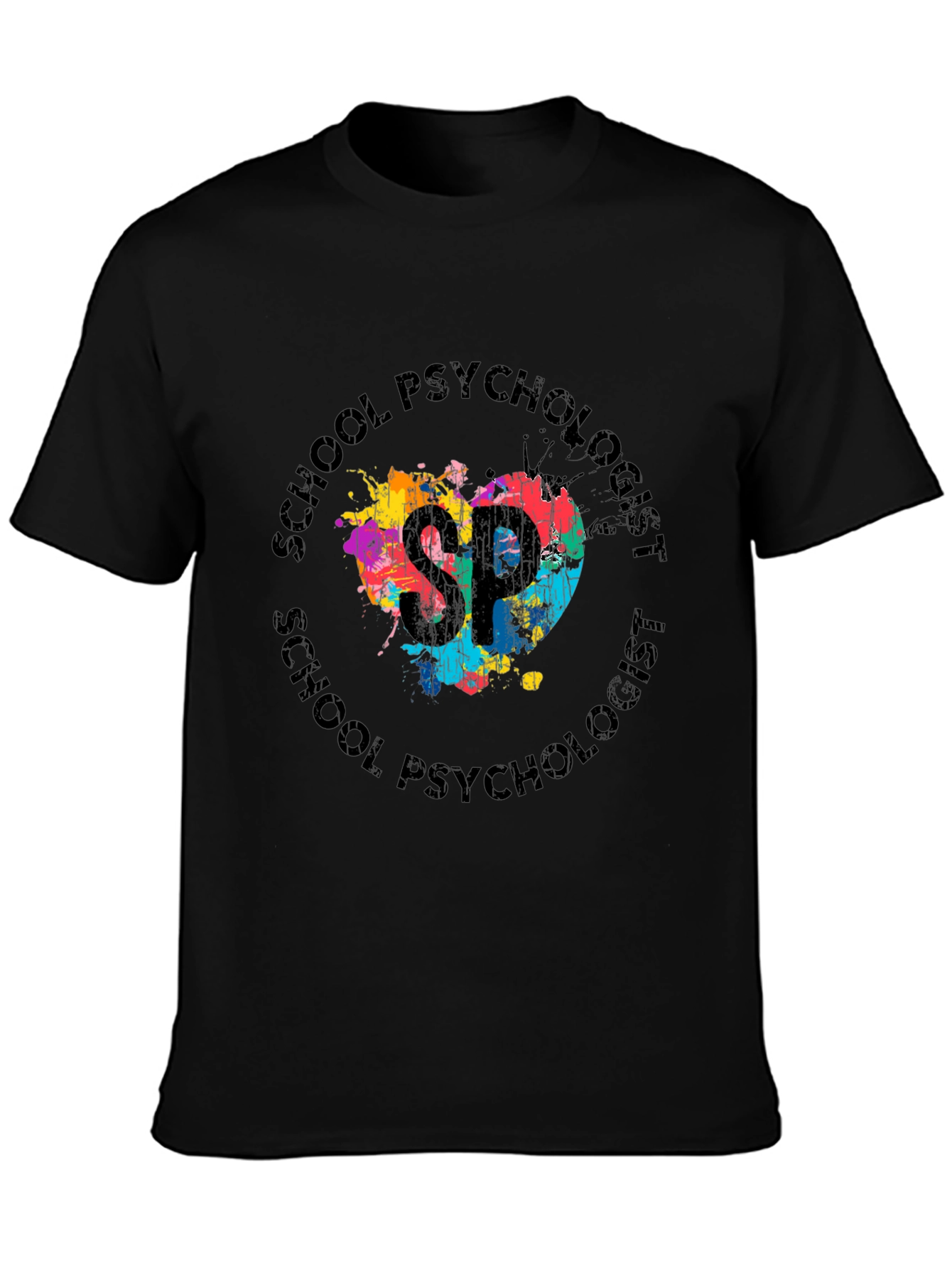 School Psychologist Colorful Heart T-Shirt