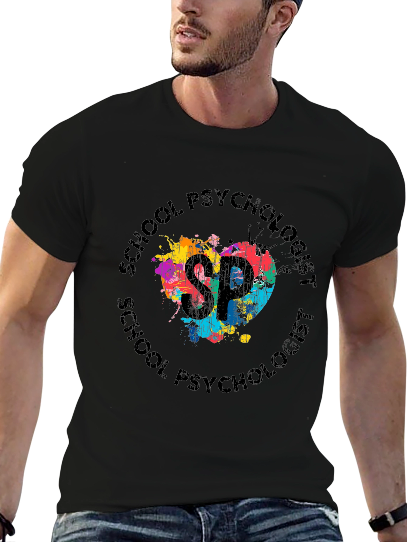 School Psychologist Colorful Heart T-Shirt