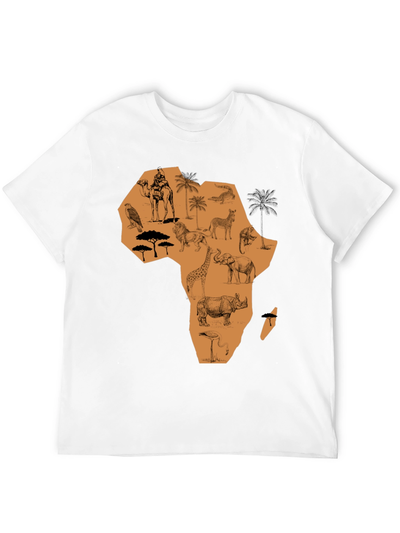 African Continent Animals Graphic Tee - Black