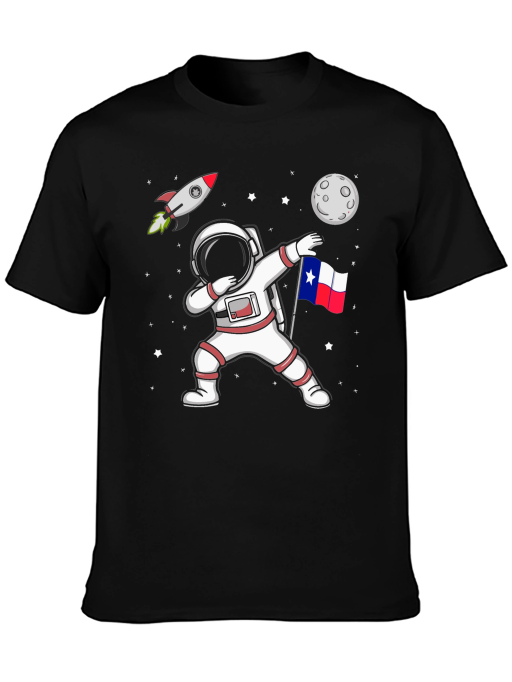 Astronaut Dabbing Texas Flag T-Shirt