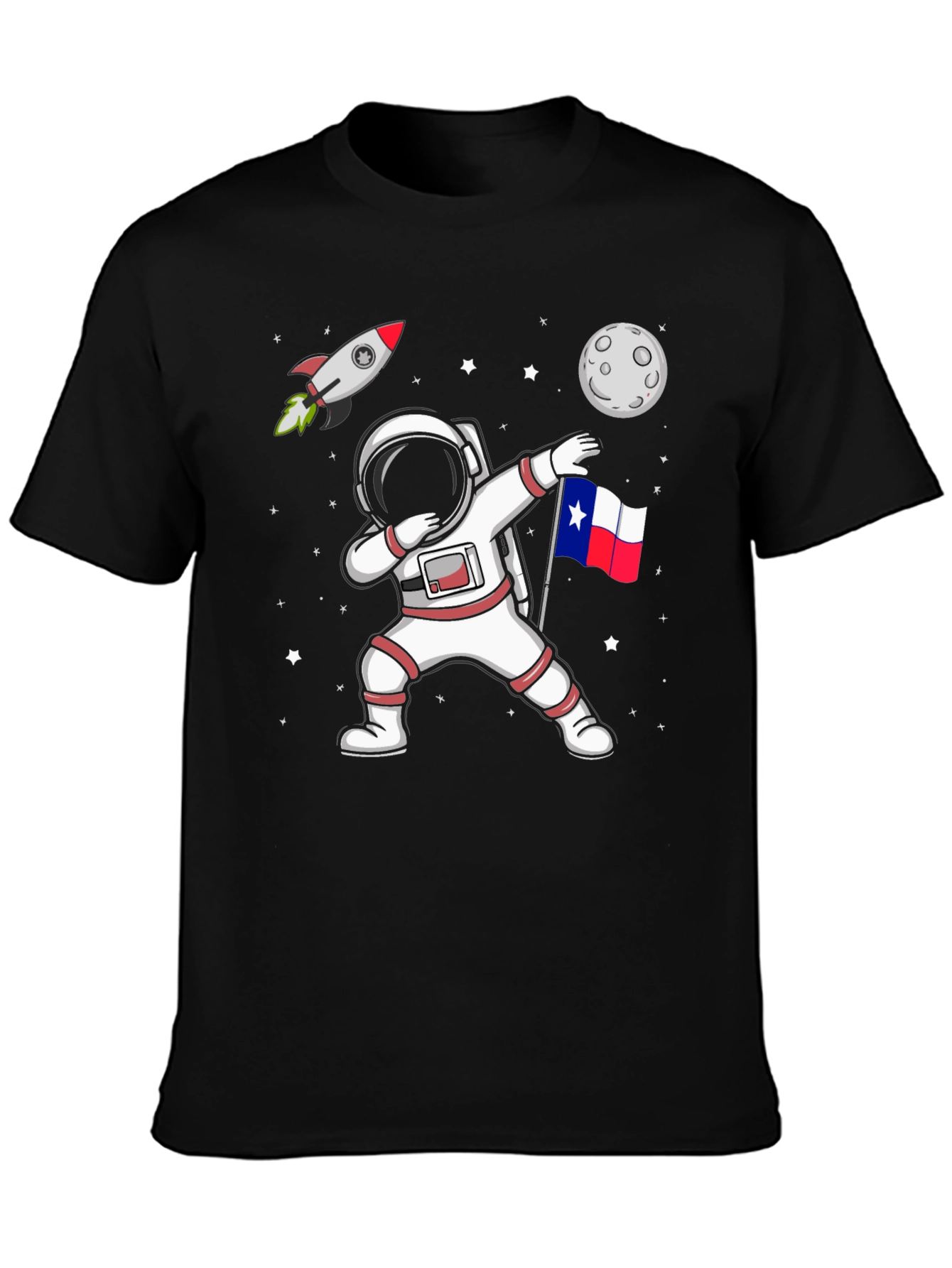 Astronaut Dabbing Texas Flag T-Shirt