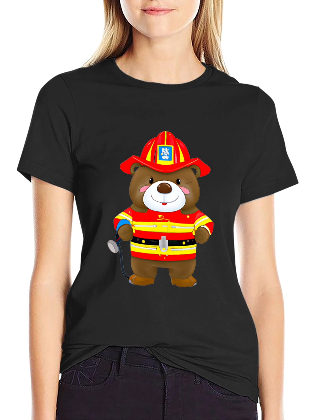 Firefighter Bear Graphic T-Shirt