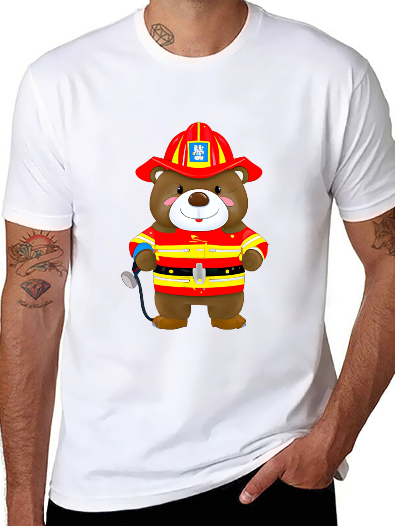 Firefighter Bear Graphic T-Shirt