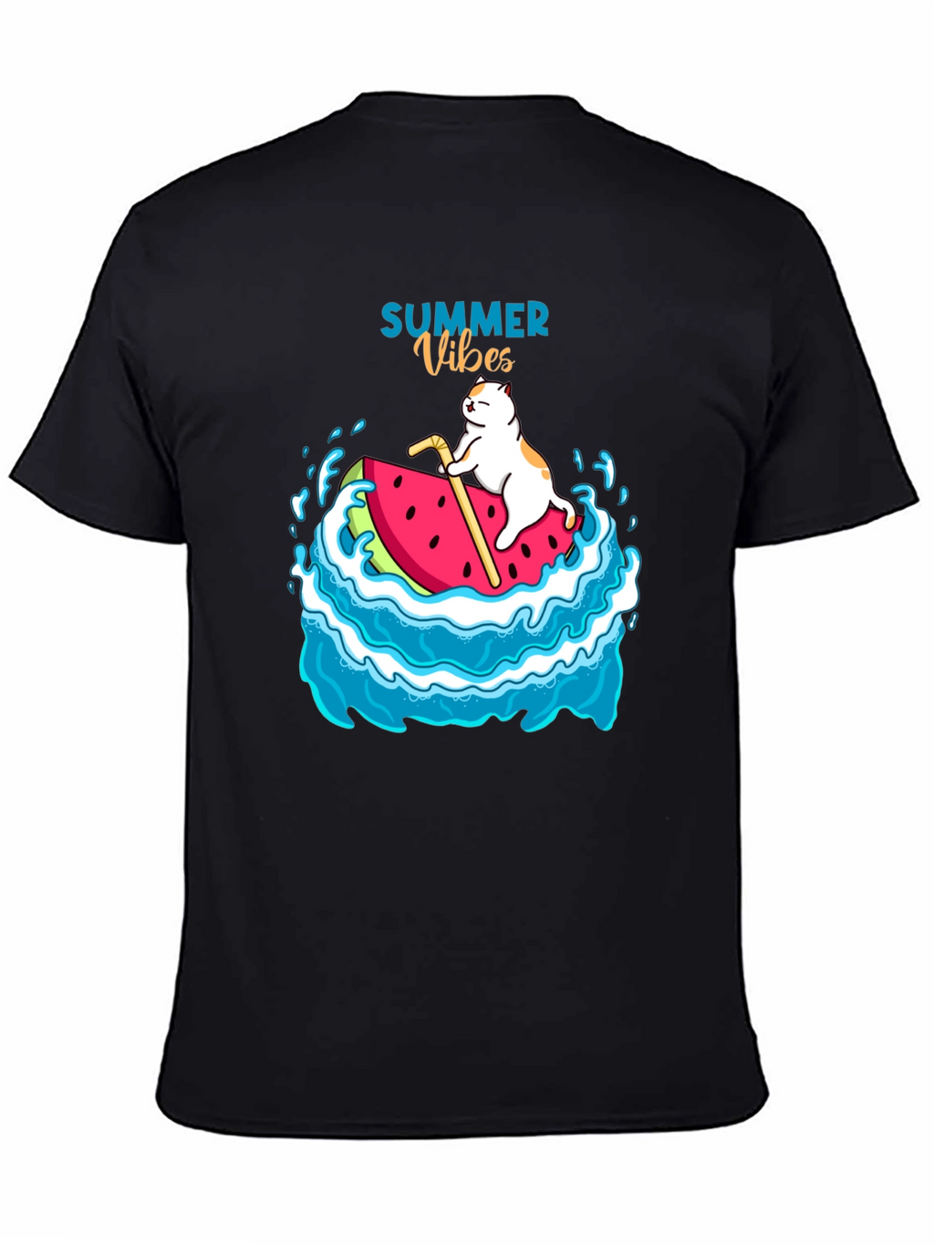 Summer Vibes Cat Watermelon T-Shirt