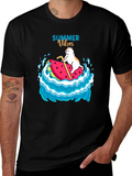 Summer Vibes Cat Watermelon T-Shirt