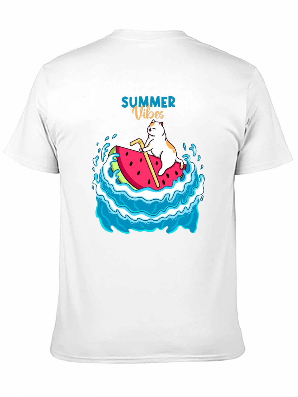 Summer Vibes Cat Watermelon T-Shirt