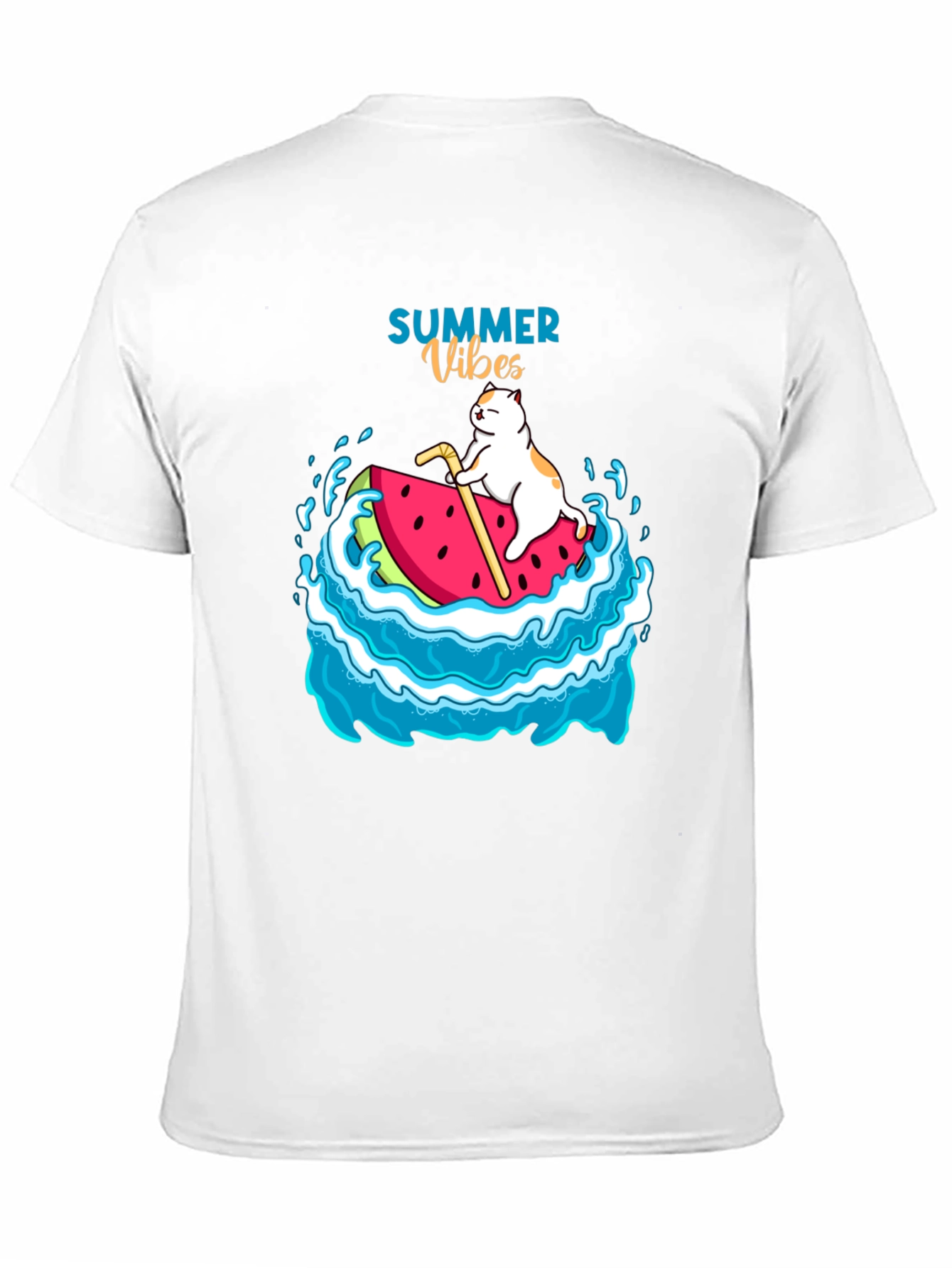 Summer Vibes Cat Watermelon T-Shirt