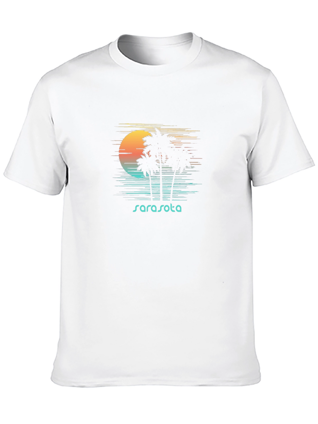 Sarasota Palm Tree Sunset Black T-Shirt