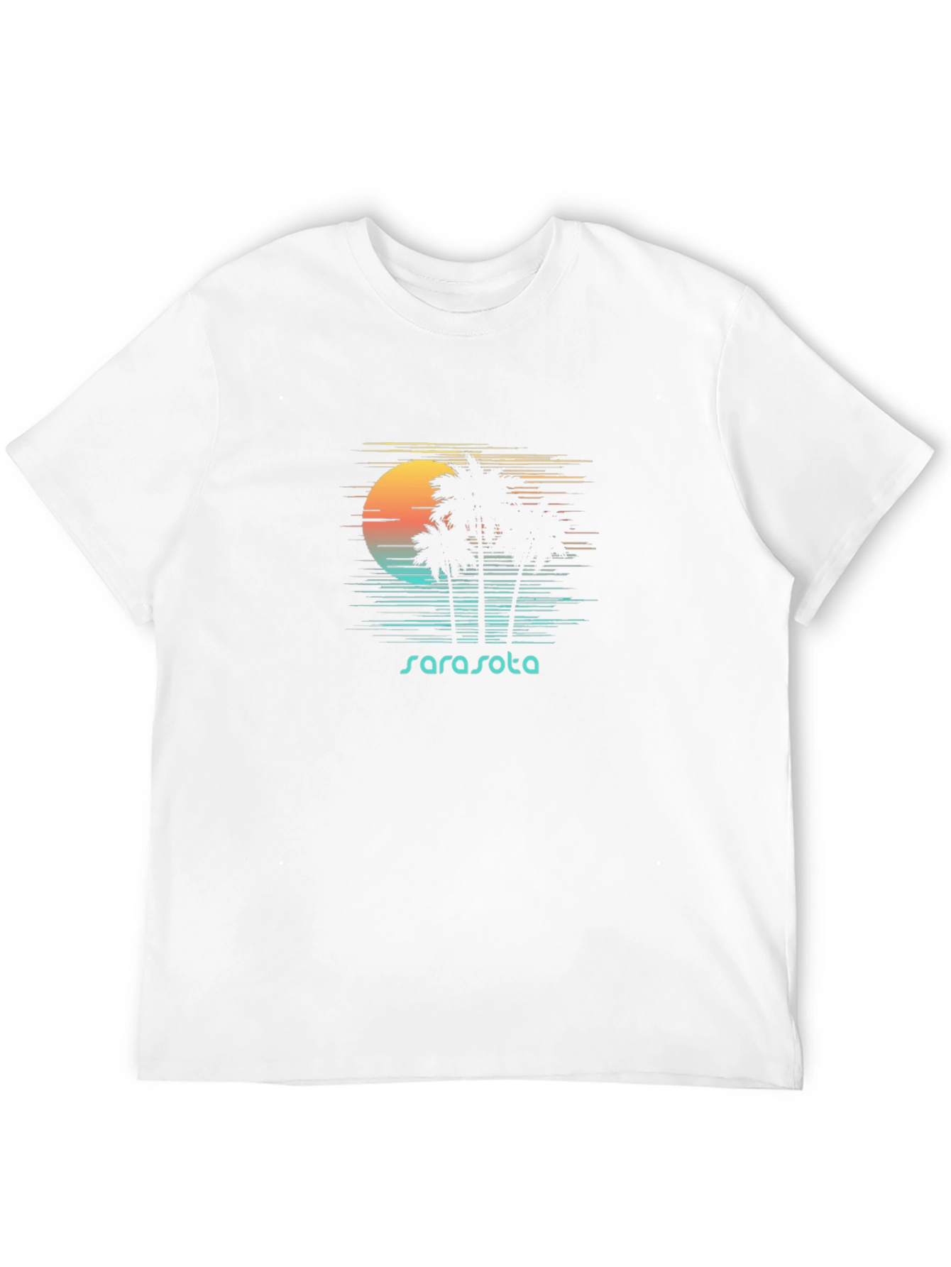 Sarasota Palm Tree Sunset Black T-Shirt
