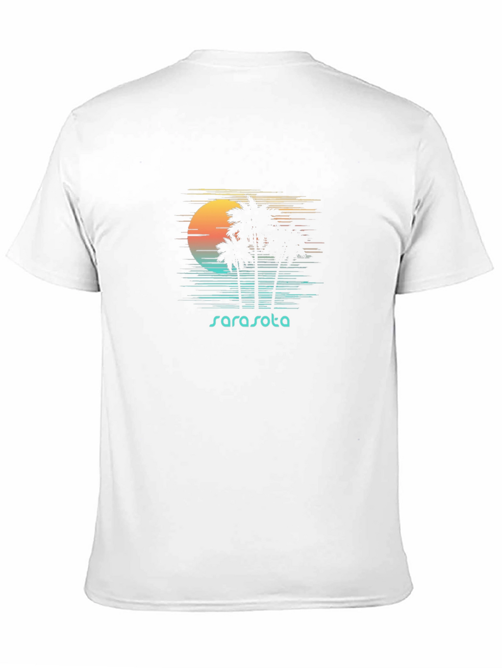Sarasota Palm Tree Sunset Black T-Shirt