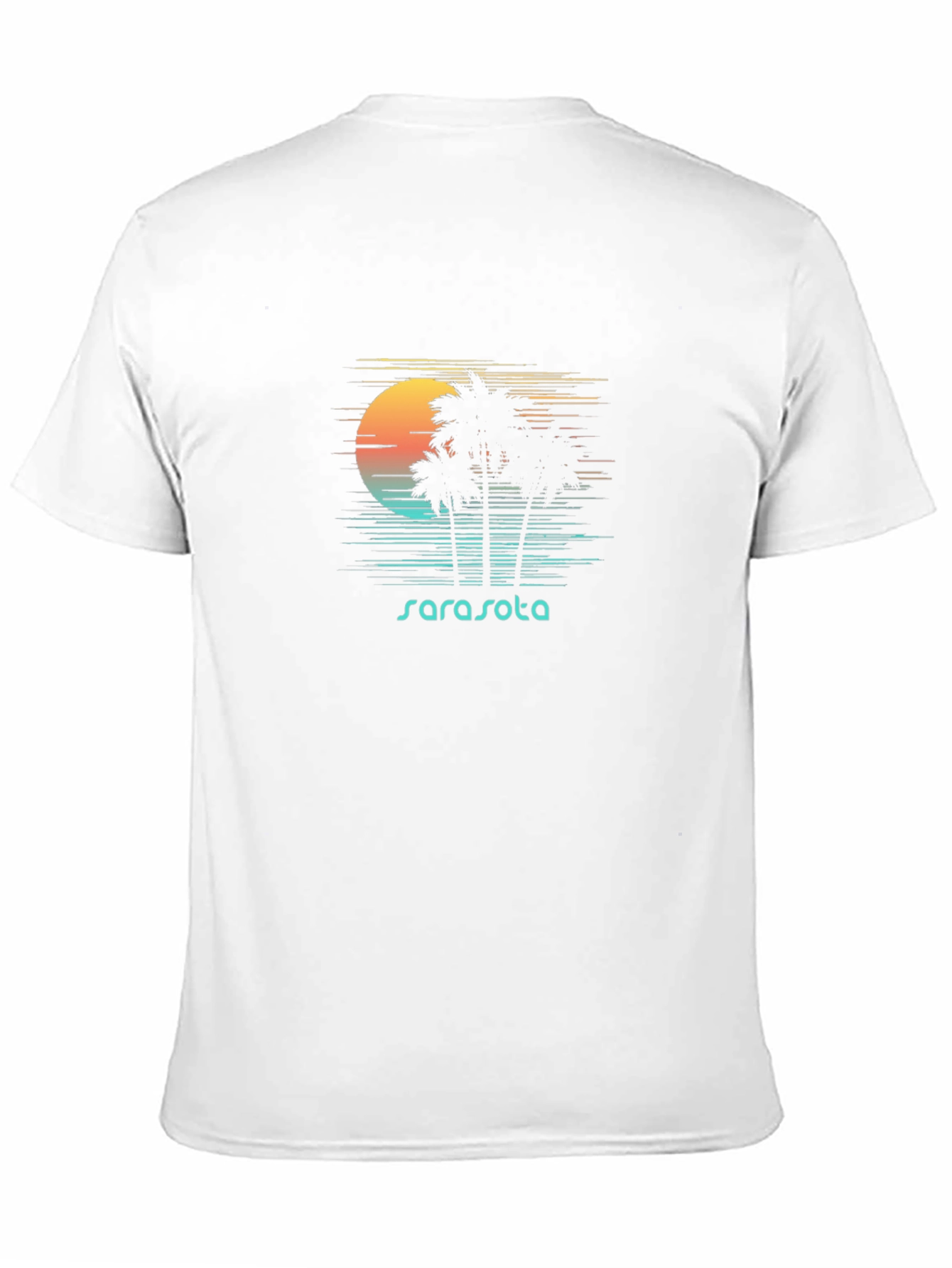Sarasota Palm Tree Sunset Black T-Shirt
