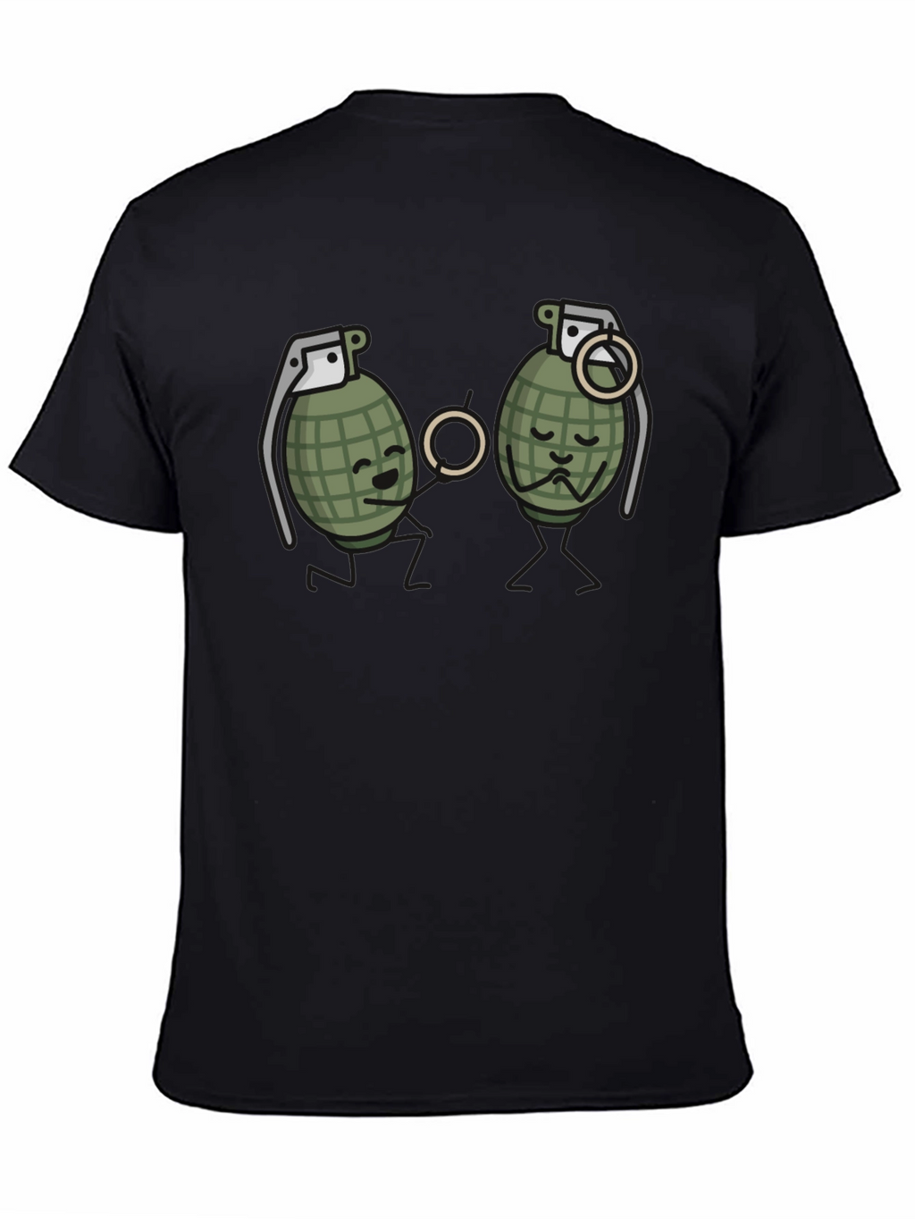 Humorous Grenade Romance Black T-Shirt