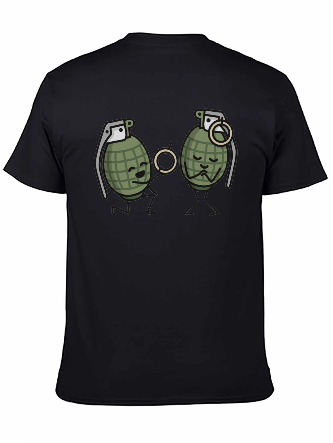 Humorous Grenade Romance Black T-Shirt