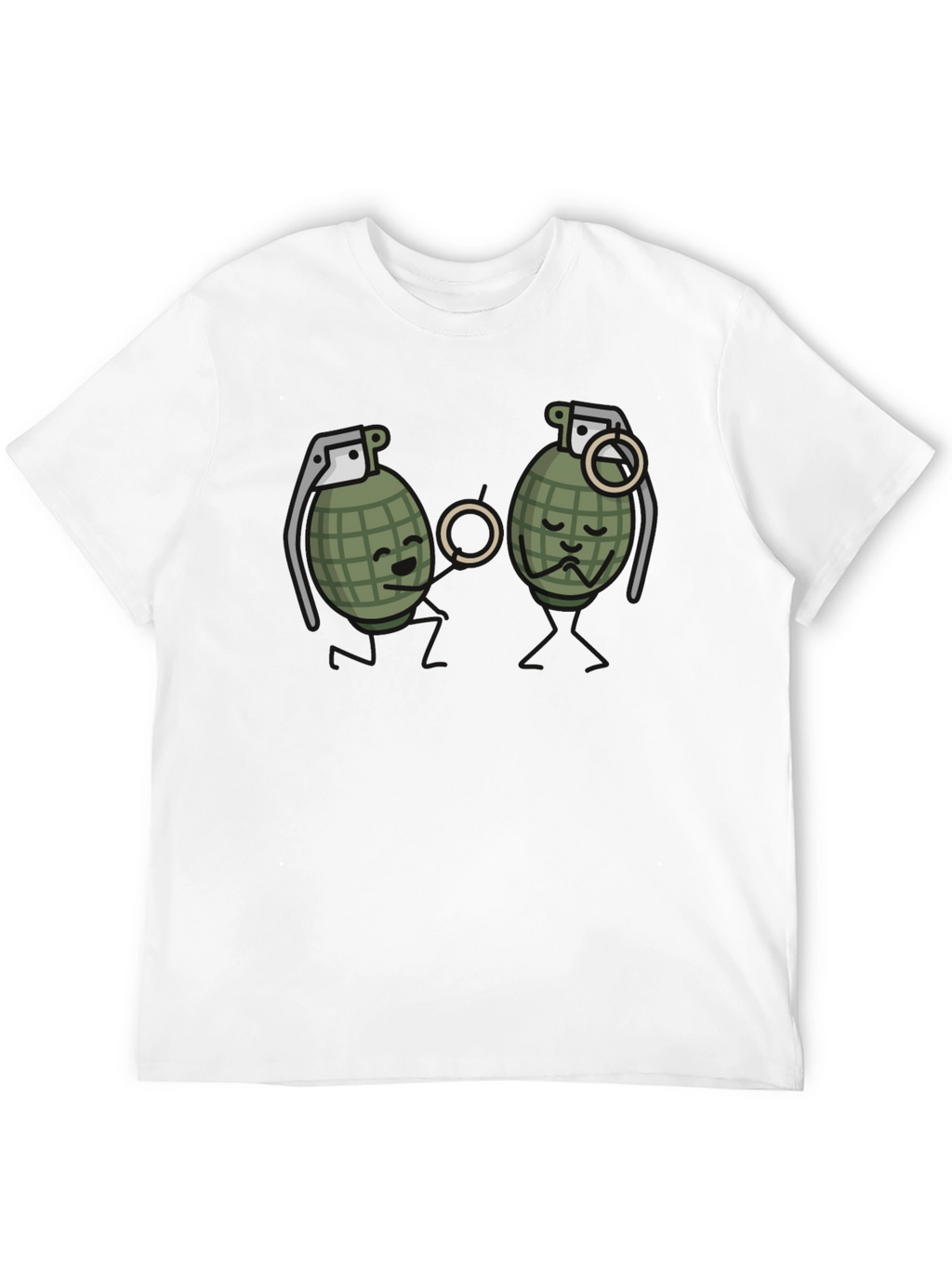 Humorous Grenade Romance Black T-Shirt