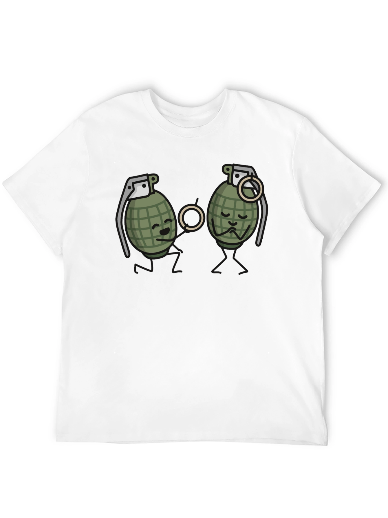 Humorous Grenade Romance Black T-Shirt