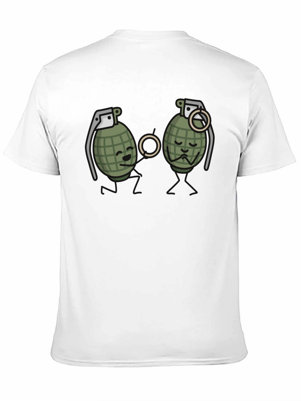 Humorous Grenade Romance Black T-Shirt