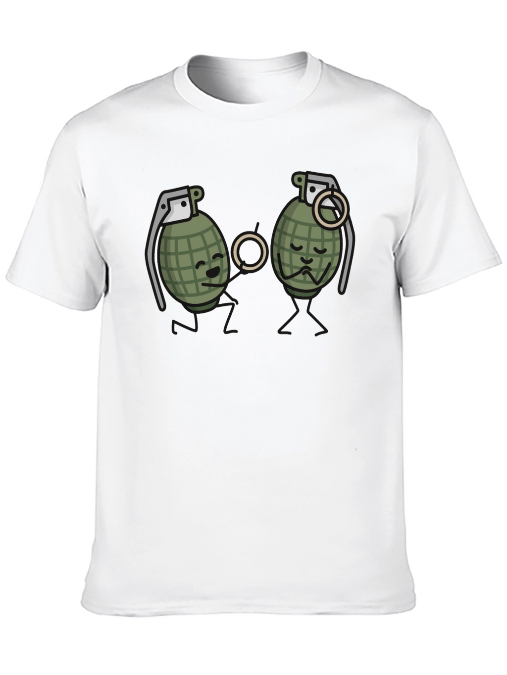 Humorous Grenade Romance Black T-Shirt