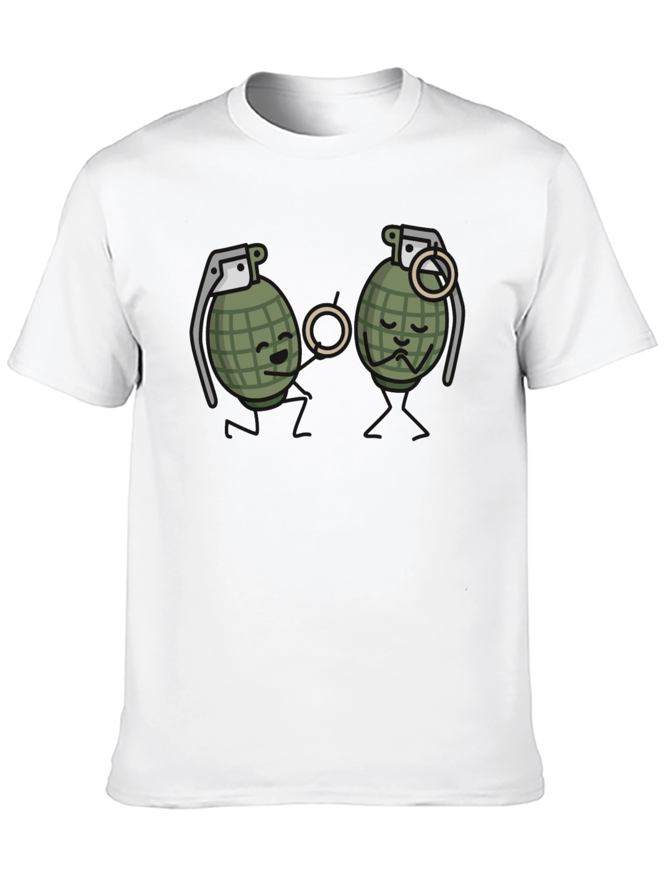 Humorous Grenade Romance Black T-Shirt
