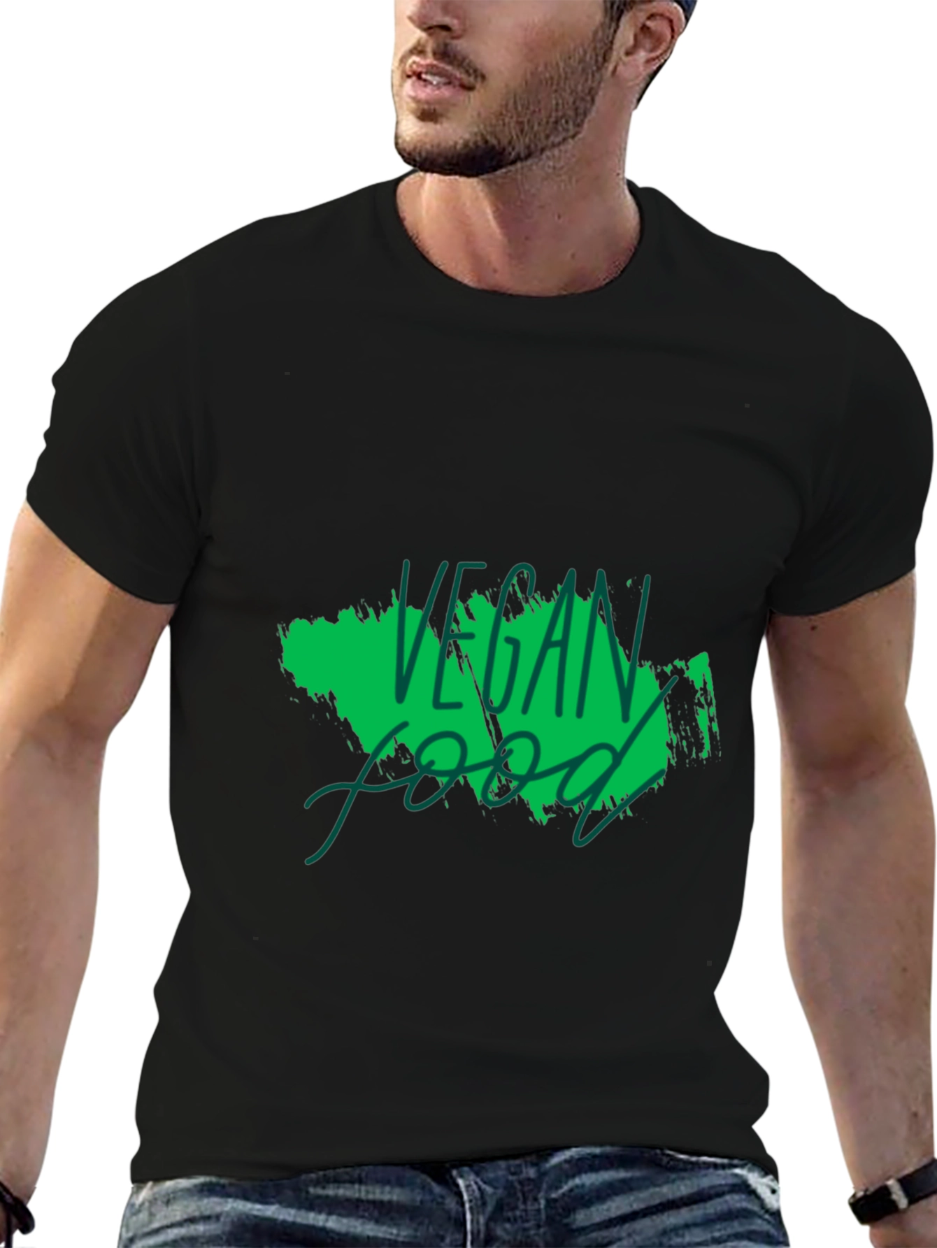 Vegan Food Graphic Black T-Shirt