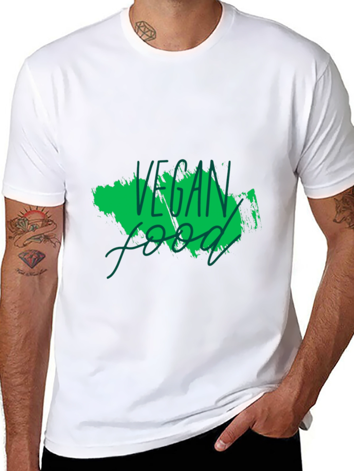 Vegan Food Graphic Black T-Shirt