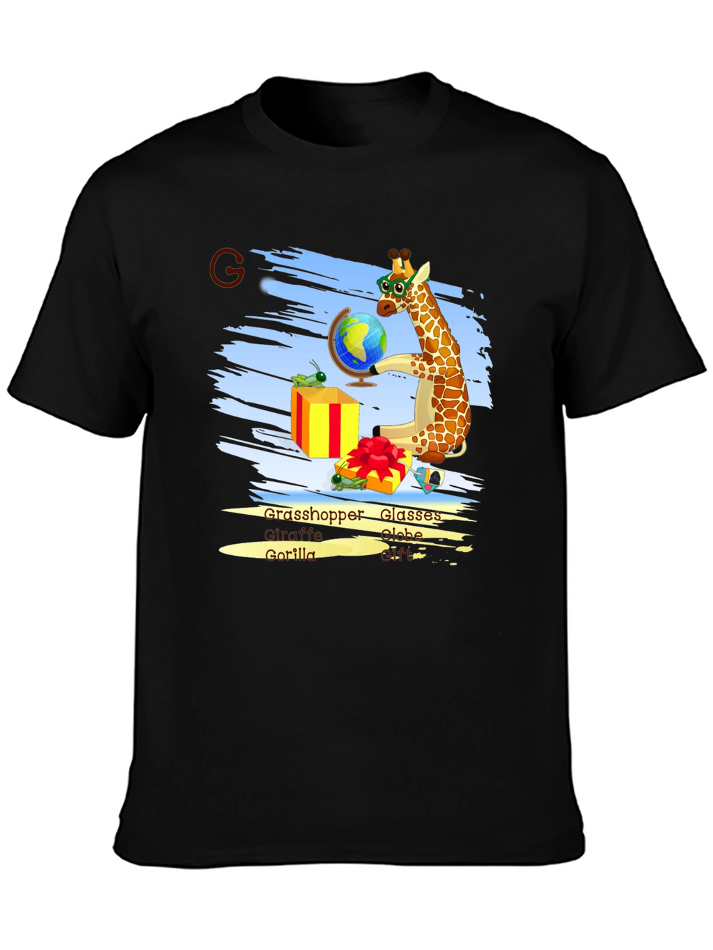 Giraffe Globe Glasses Graphic Tee
