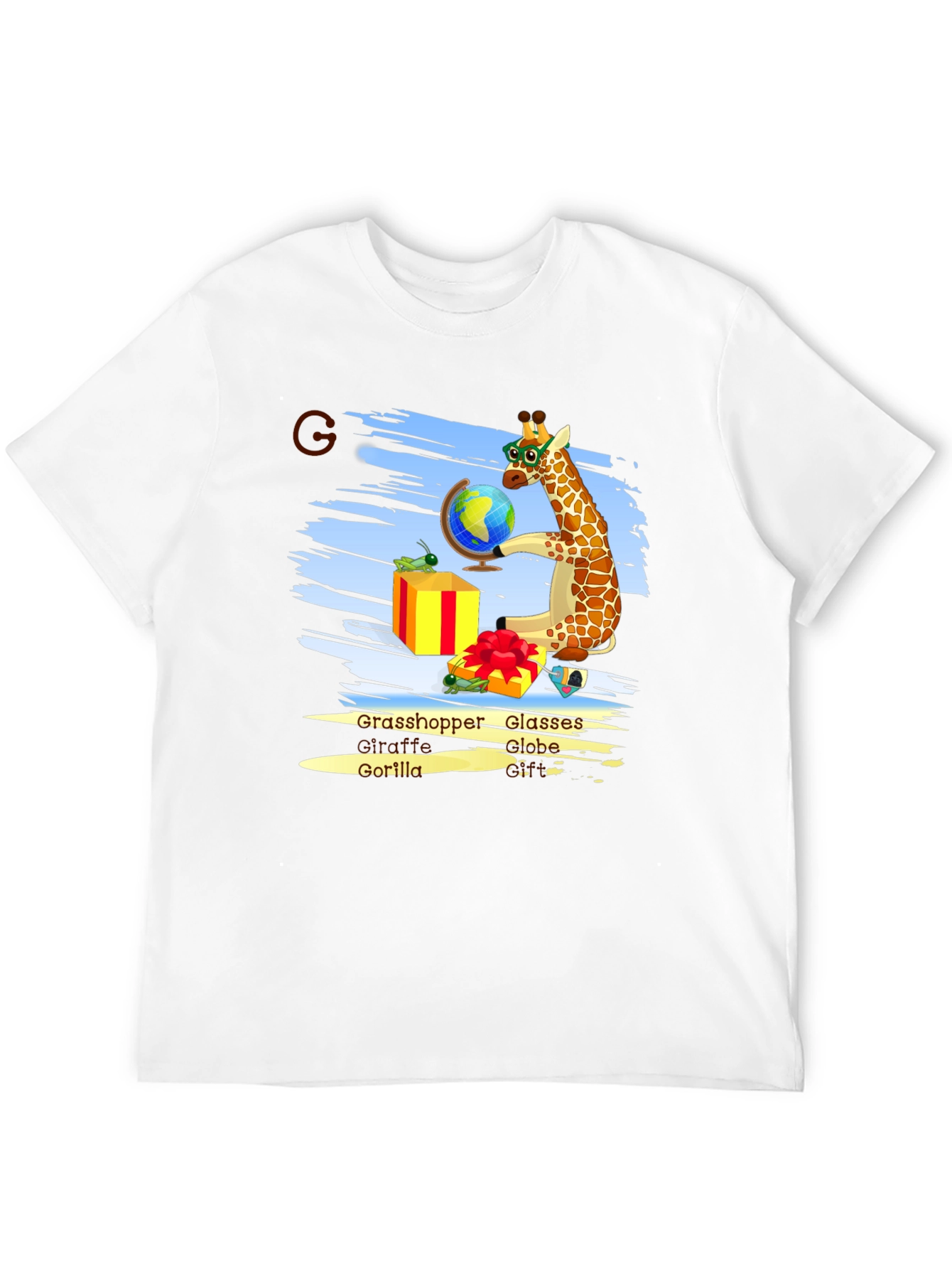 Giraffe Globe Glasses Graphic Tee
