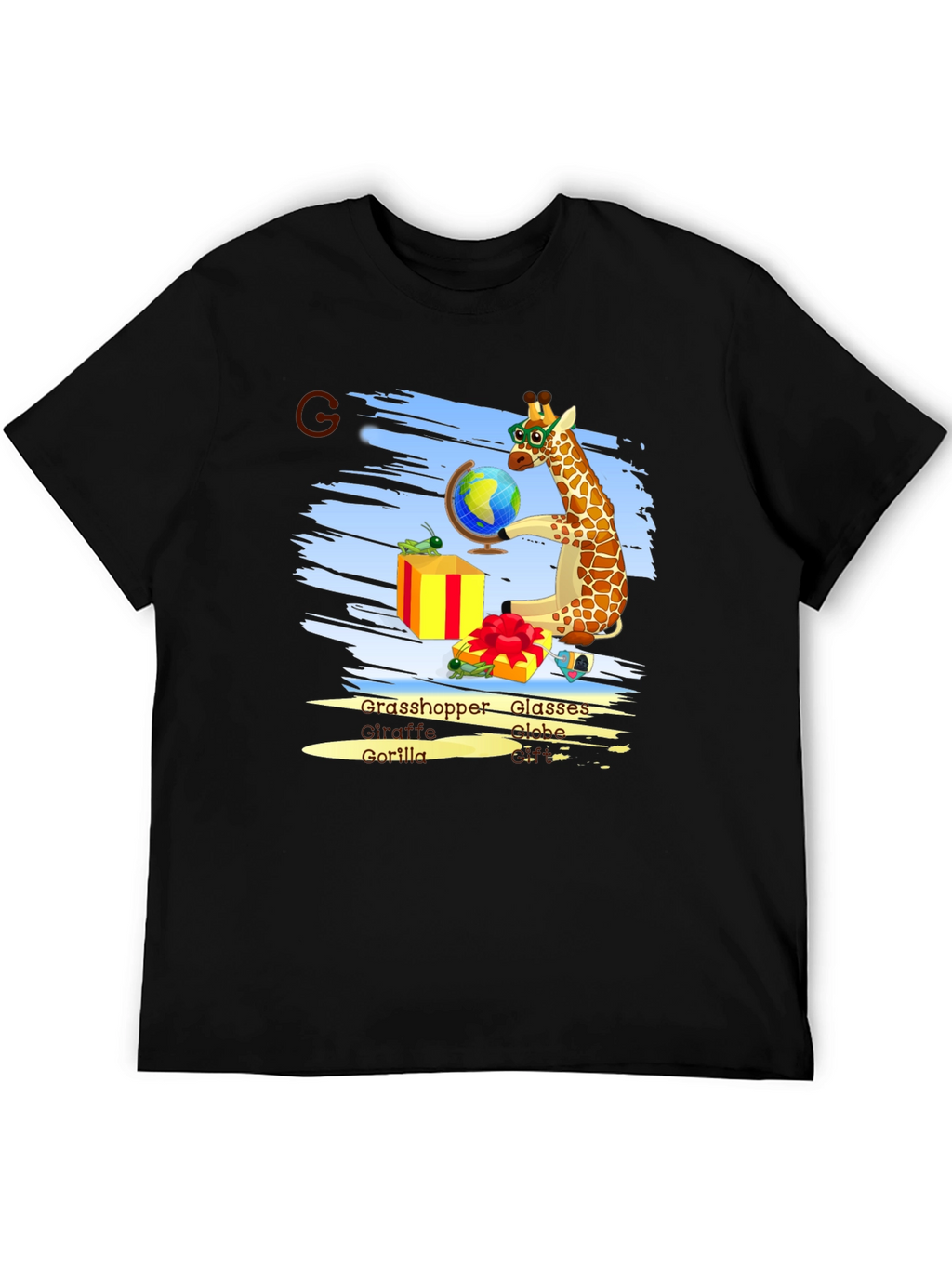 Giraffe Globe Glasses Graphic Tee