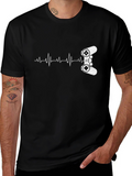 Gamer Heartbeat T-Shirt - Black Graphic Tee