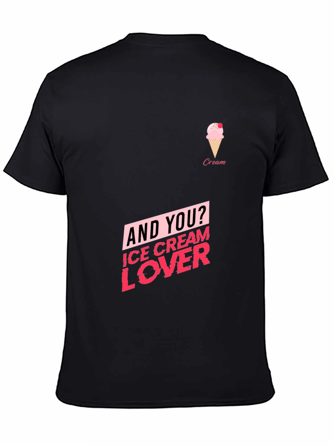 Ice Cream Lover Black T-Shirt