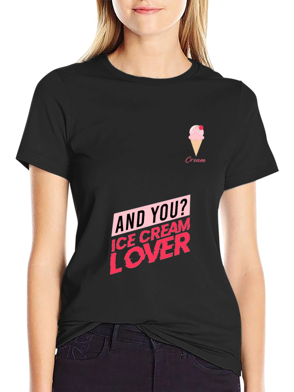 Ice Cream Lover Black T-Shirt