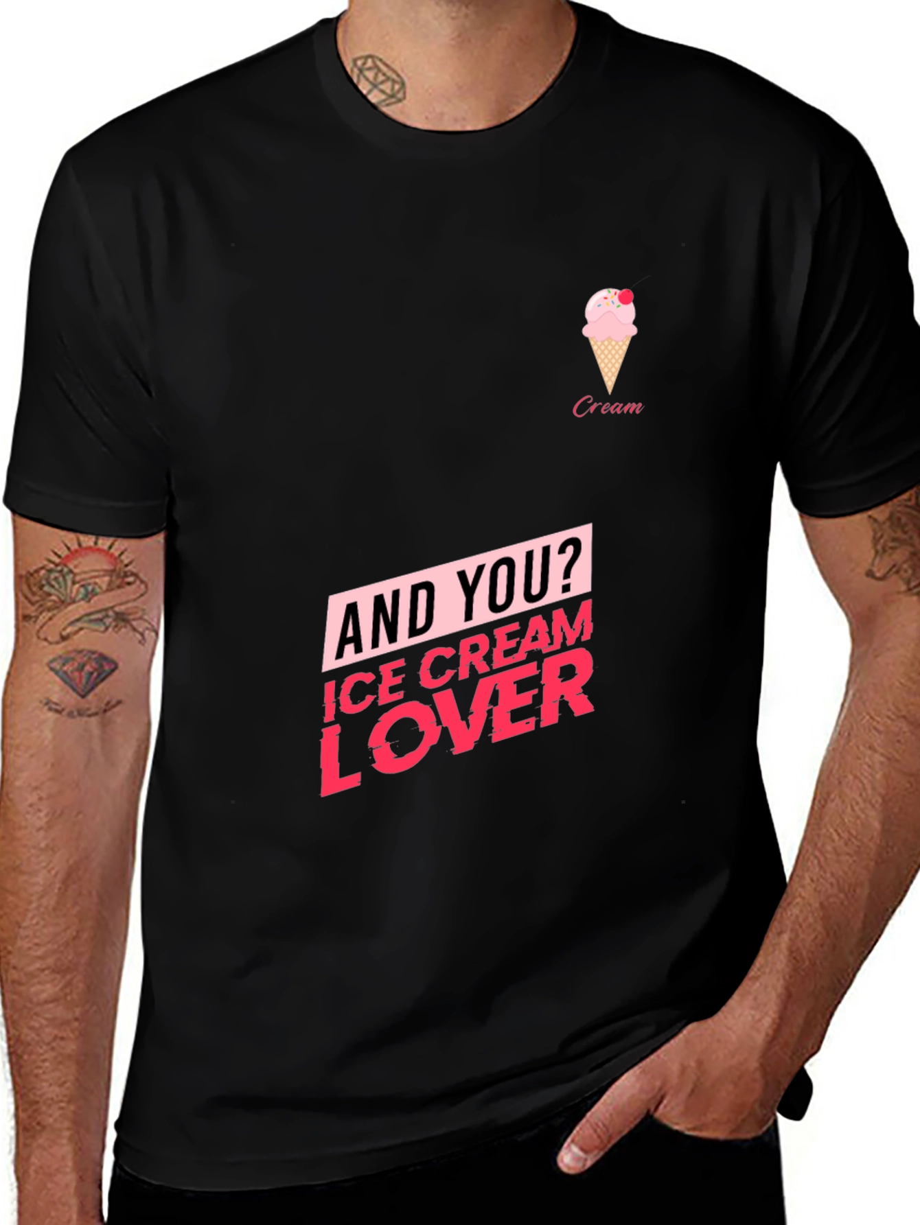 Ice Cream Lover Black T-Shirt