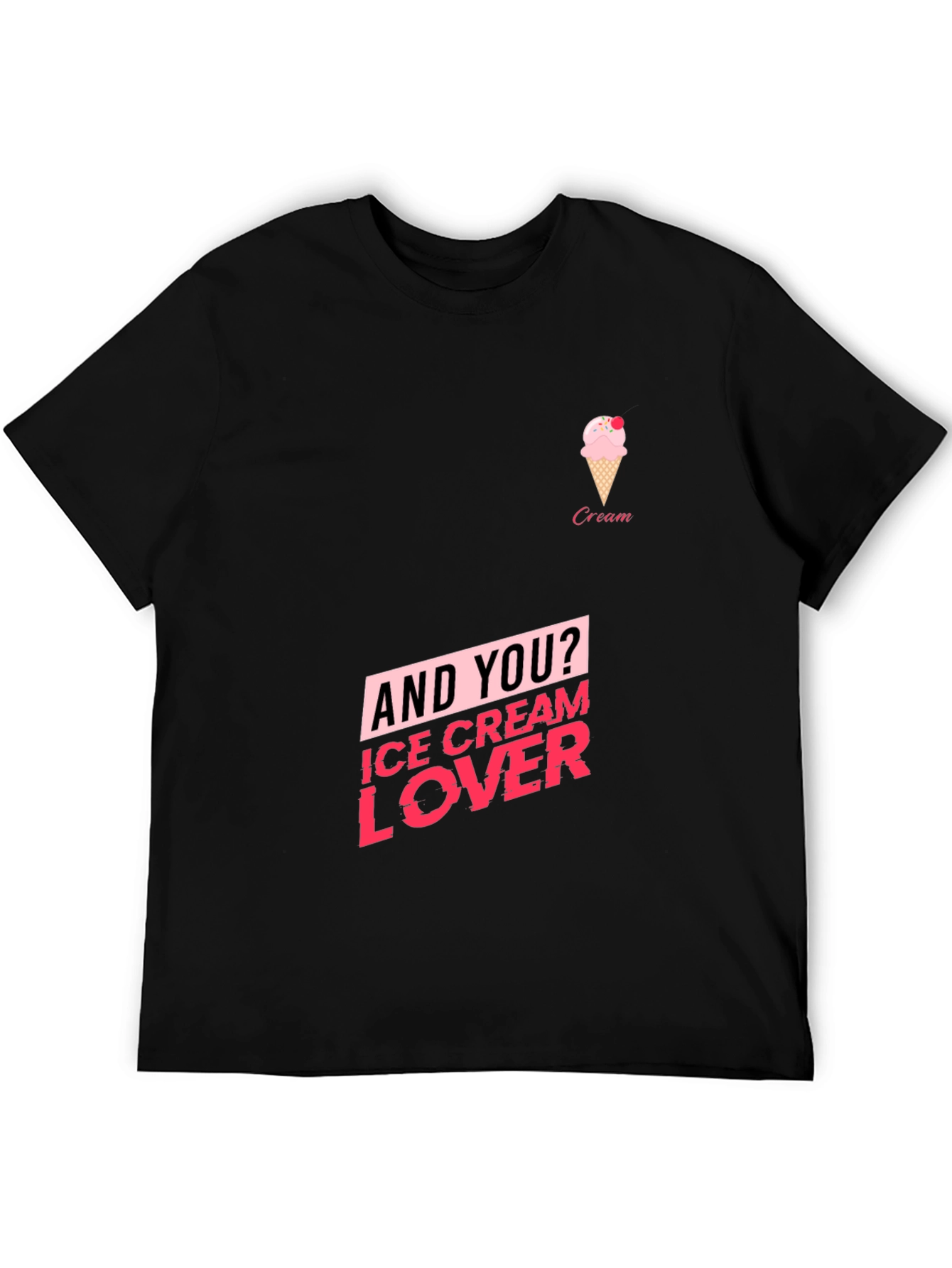 Ice Cream Lover Black T-Shirt