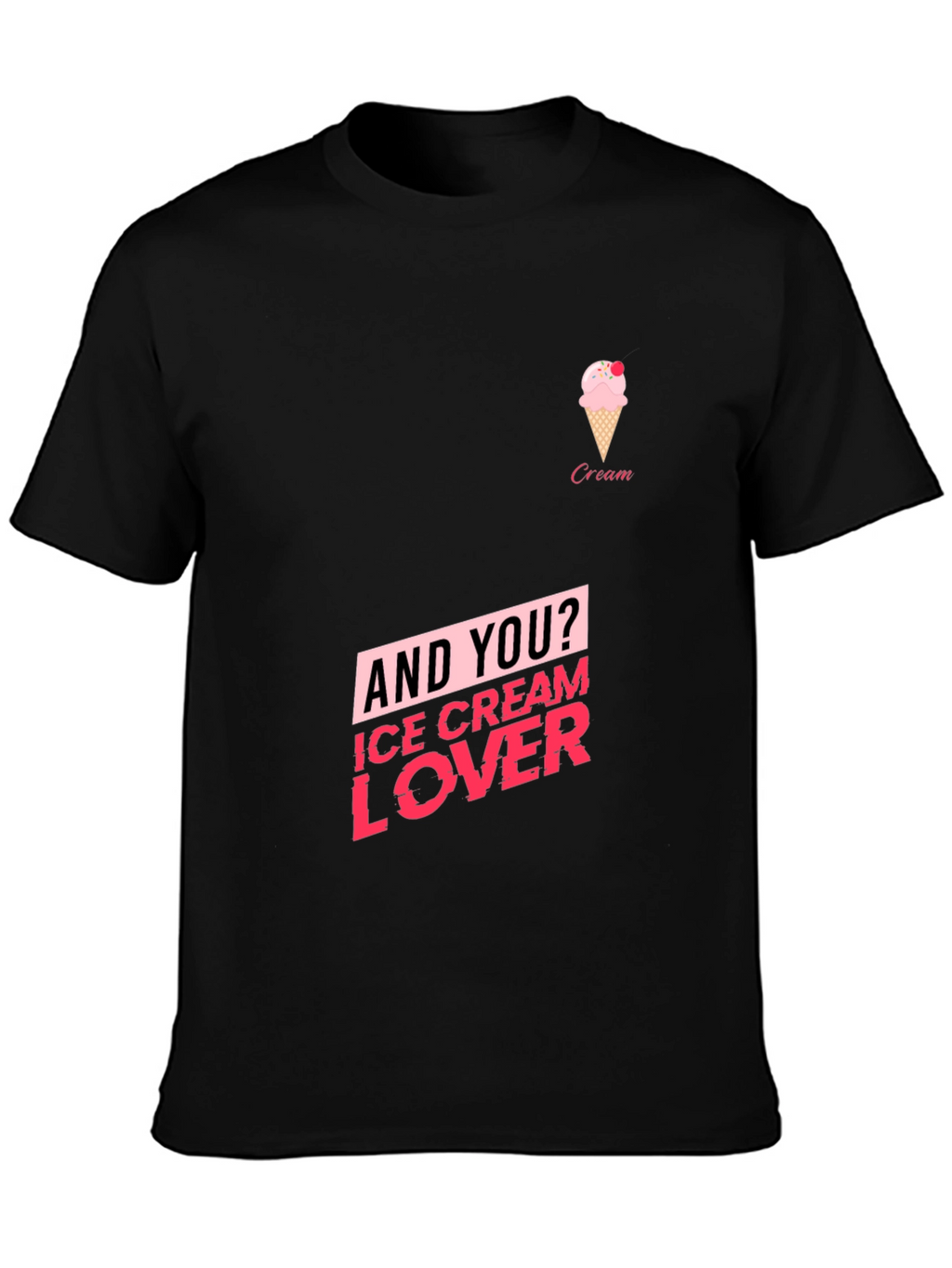 Ice Cream Lover Black T-Shirt